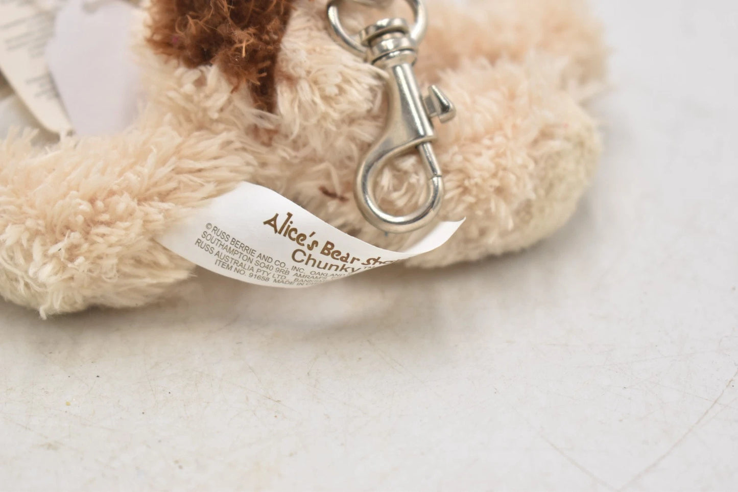 Alice’s Bear Shop Chunky Plush Stuffed Toy Teddy Dog Keyring 10cm