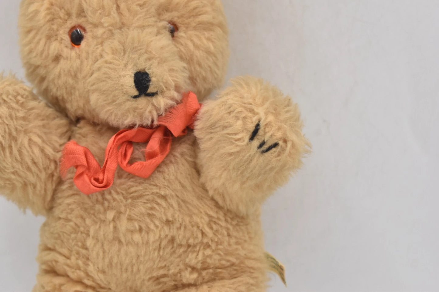 Vintage 1960s Pamela Foster Hygienic Toys White Plush Teddy Bear Tagged 26cm