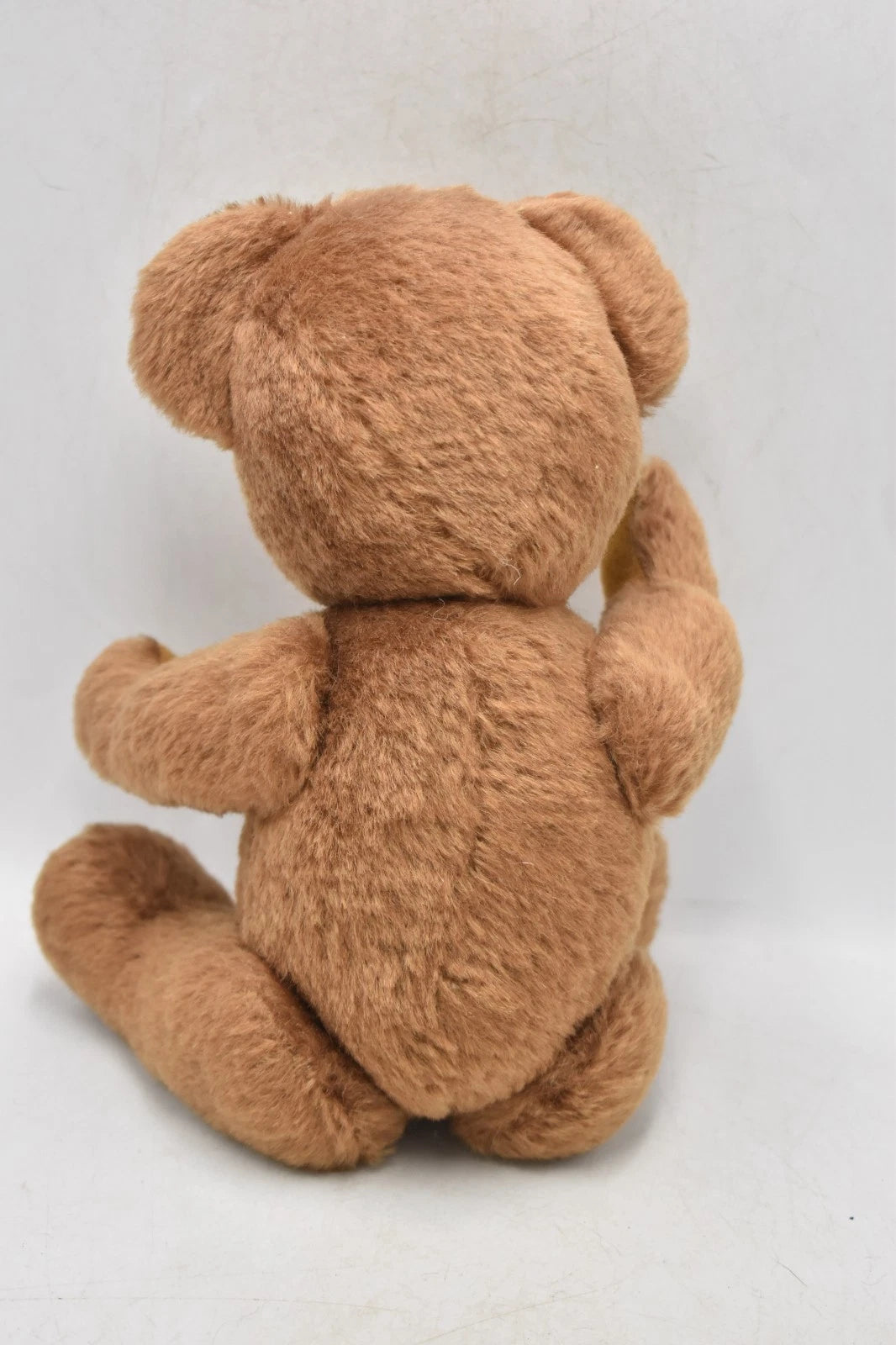 Vintage 1980s Brown Plush Teddy Bear 5-Way Jointed 24cm Sitting 31cm Standing