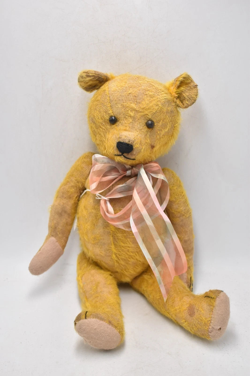 Vintage 1920s American Mohair Stick Teddy Bear Fully Jointed 38cm Collectible
