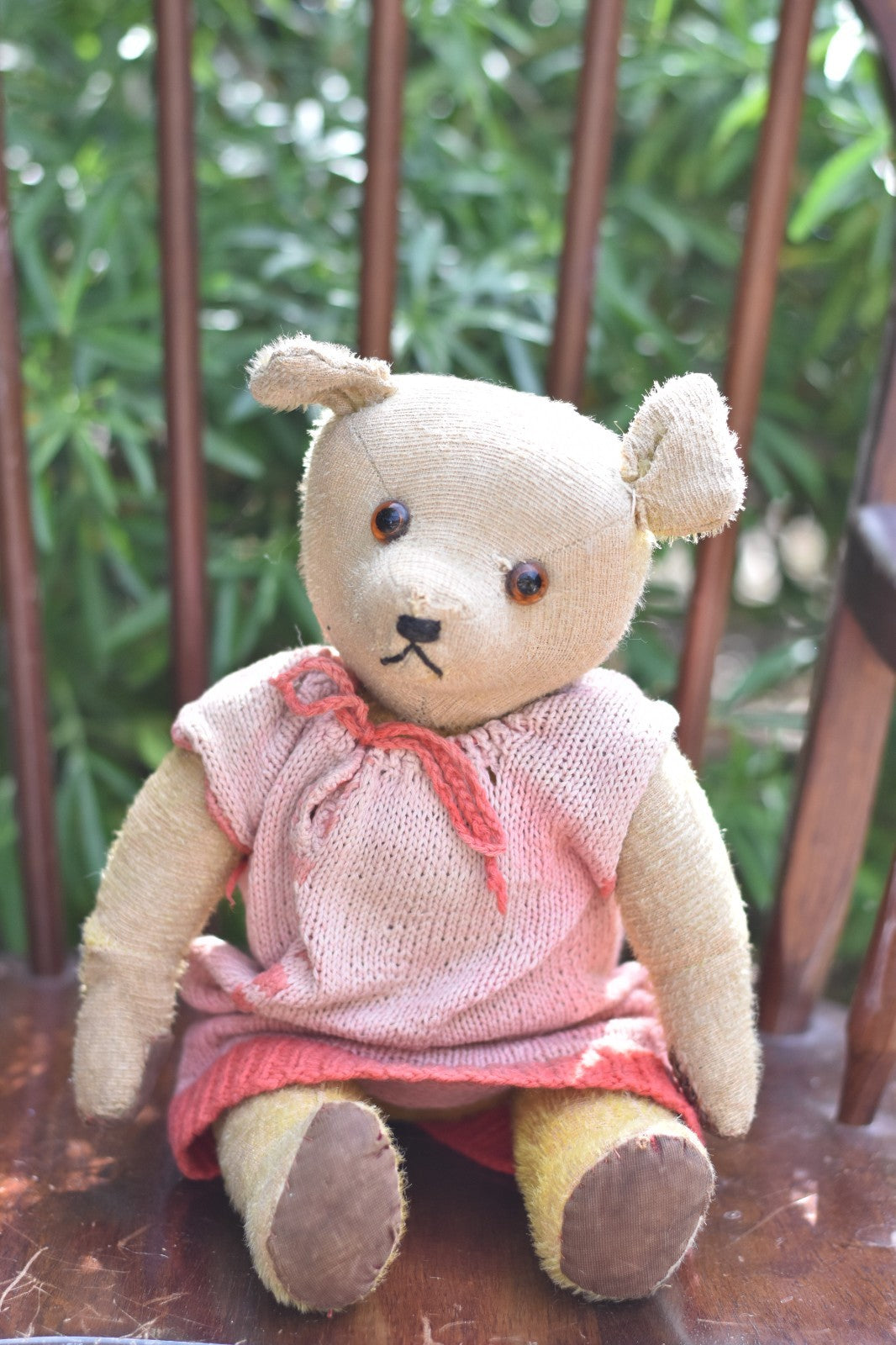 Vintage 1914–1920 American Stick Mohair Teddy Bear Nancy 36cm