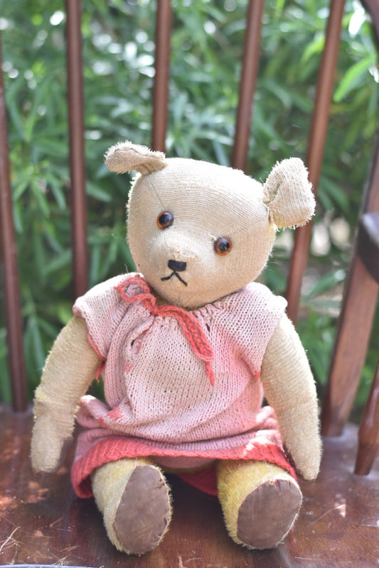 Vintage 1914–1920 American Stick Mohair Teddy Bear Nancy 36cm