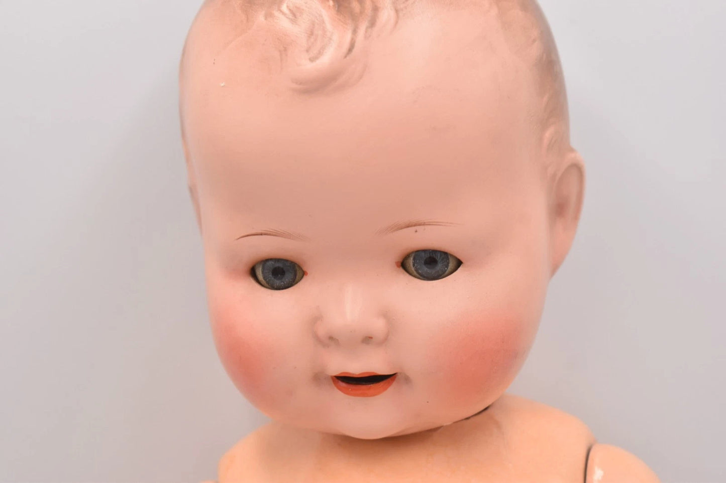 Antique 1930s AS Germany Bisque Head Doll Sleepy Eyes Composition Body 50cm
