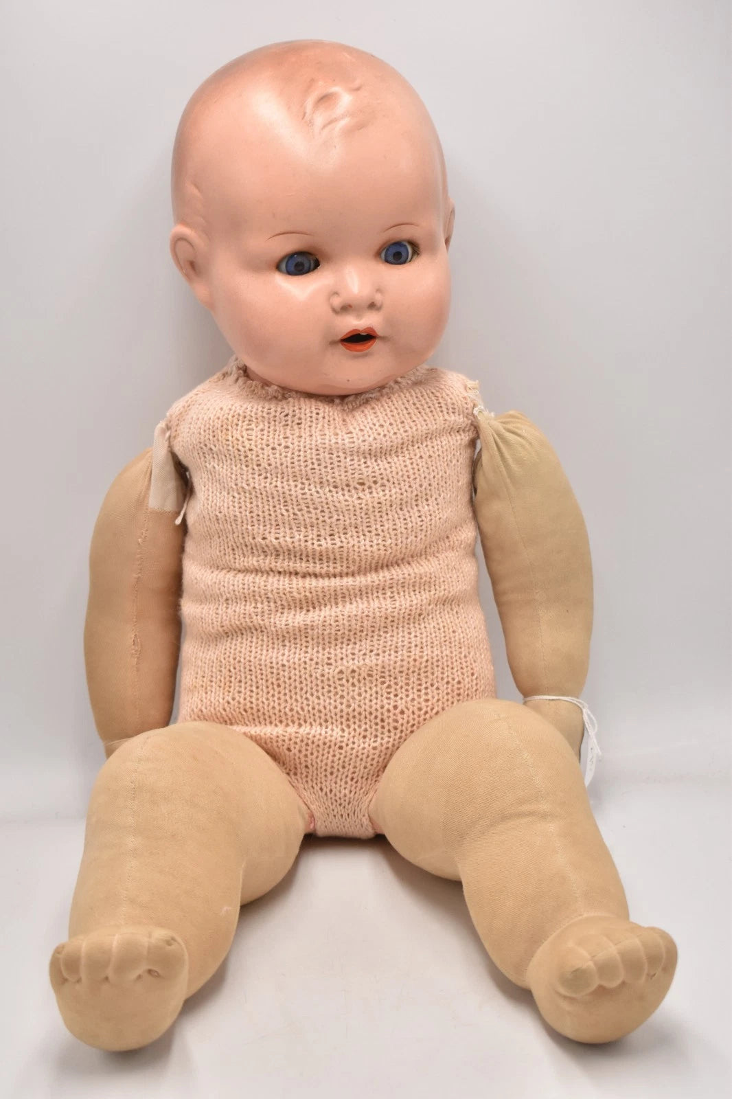 Antique Armand Marseille Bisque Head Doll Sleepy Blinking Eyes Cloth Body 58cm