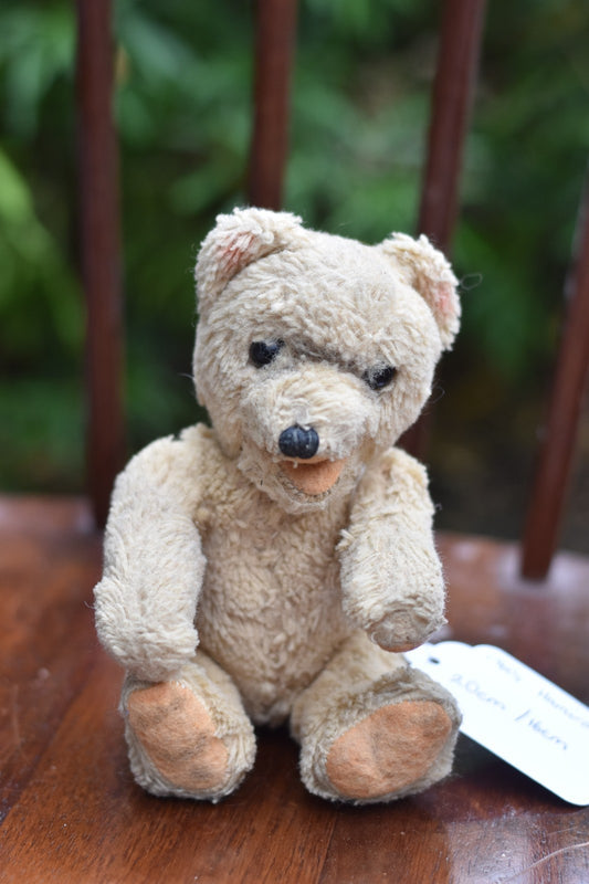 Vintage 1950s Hamiro Czech Mohair Teddy Bear Smiling, Fully Jointed, 20cm