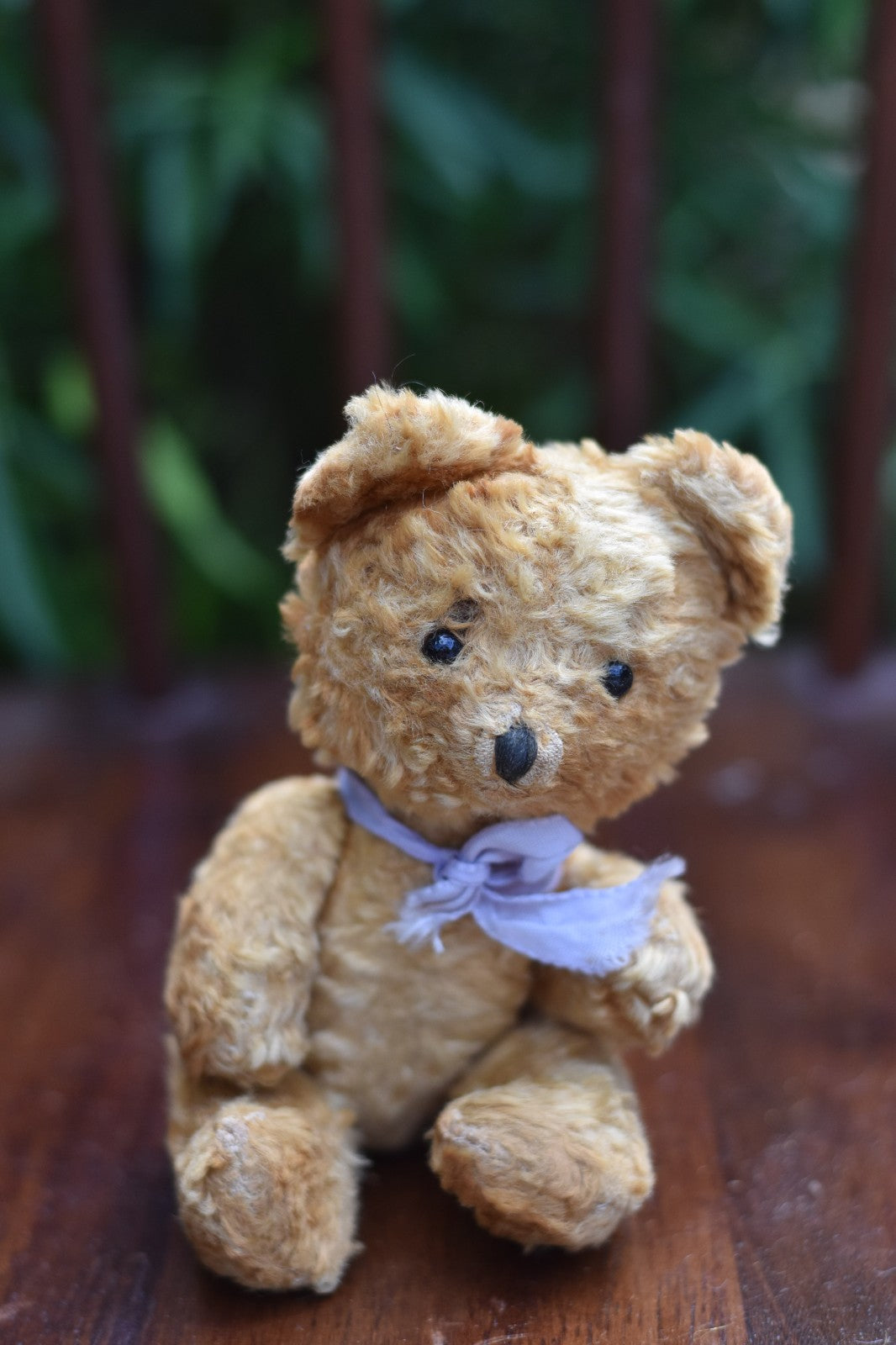 Vintage 1950s Post-War Silk Plush Teddy Bear Rod Jointed, 18cm