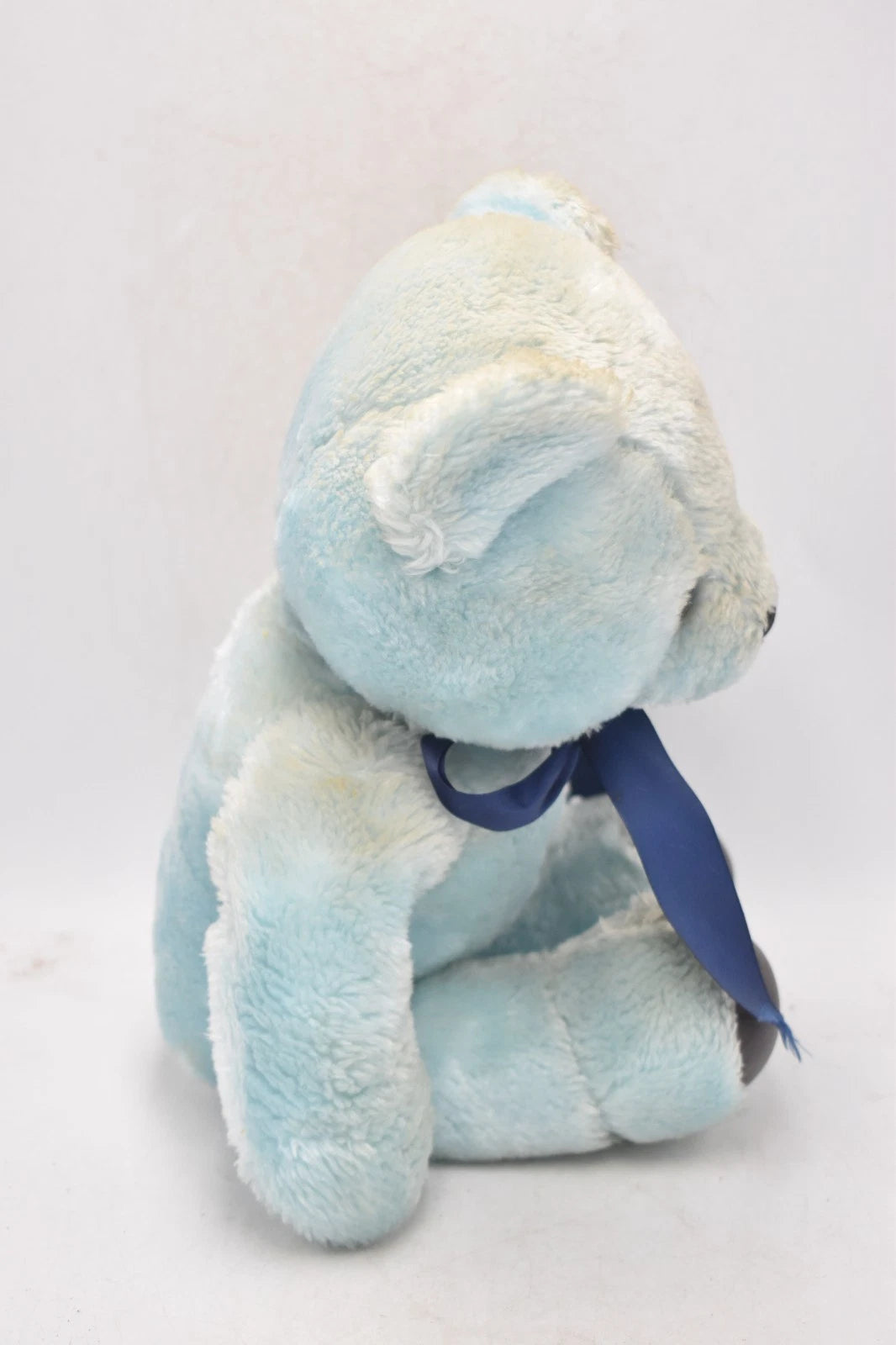 Vintage 1980s Bright Blue Teddy Bear Made in Korea Plush Soft Toy 36cm