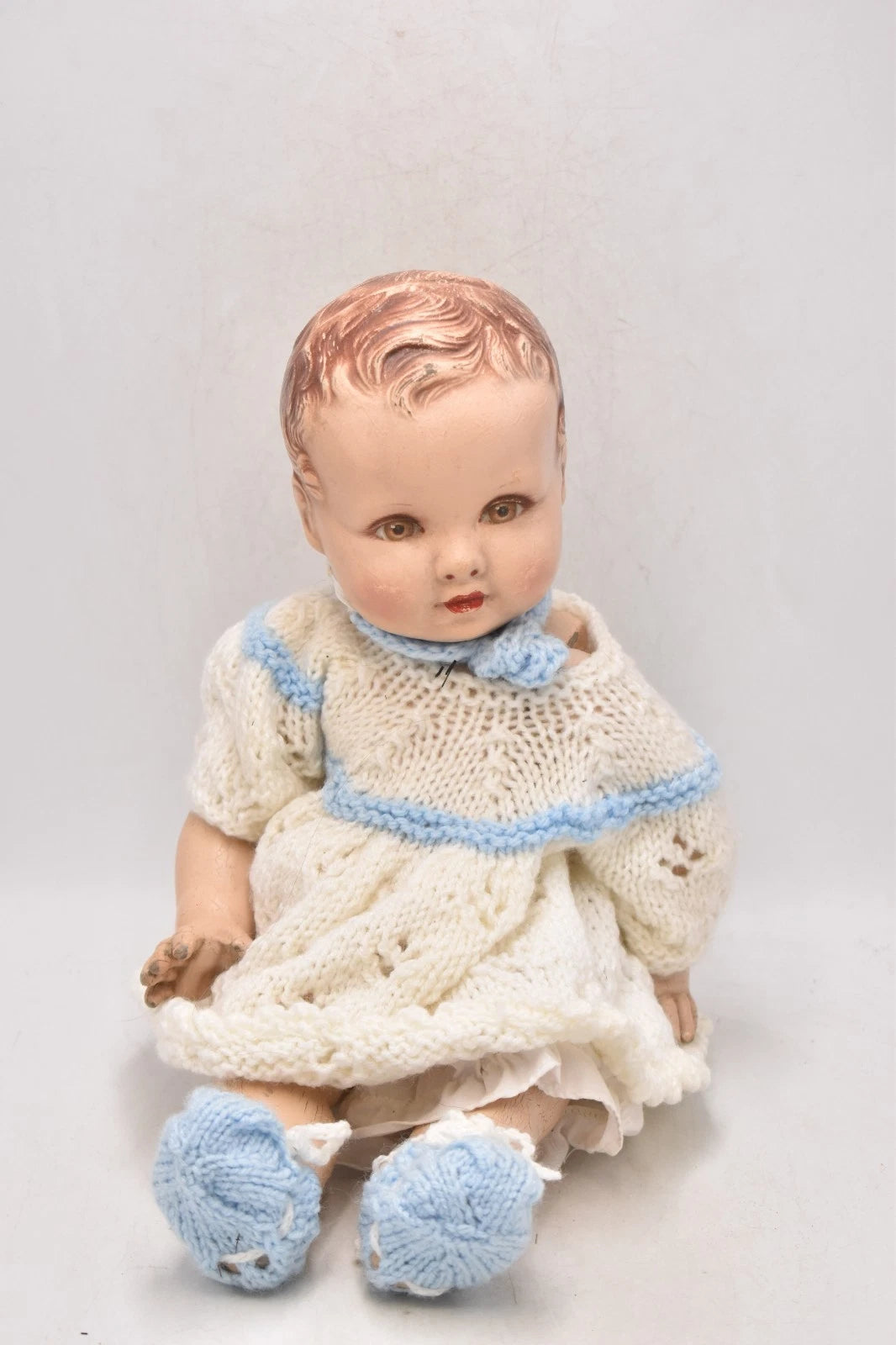 Antique Dean’s Rag Book Composition Doll – DRB Marked, 38cm
