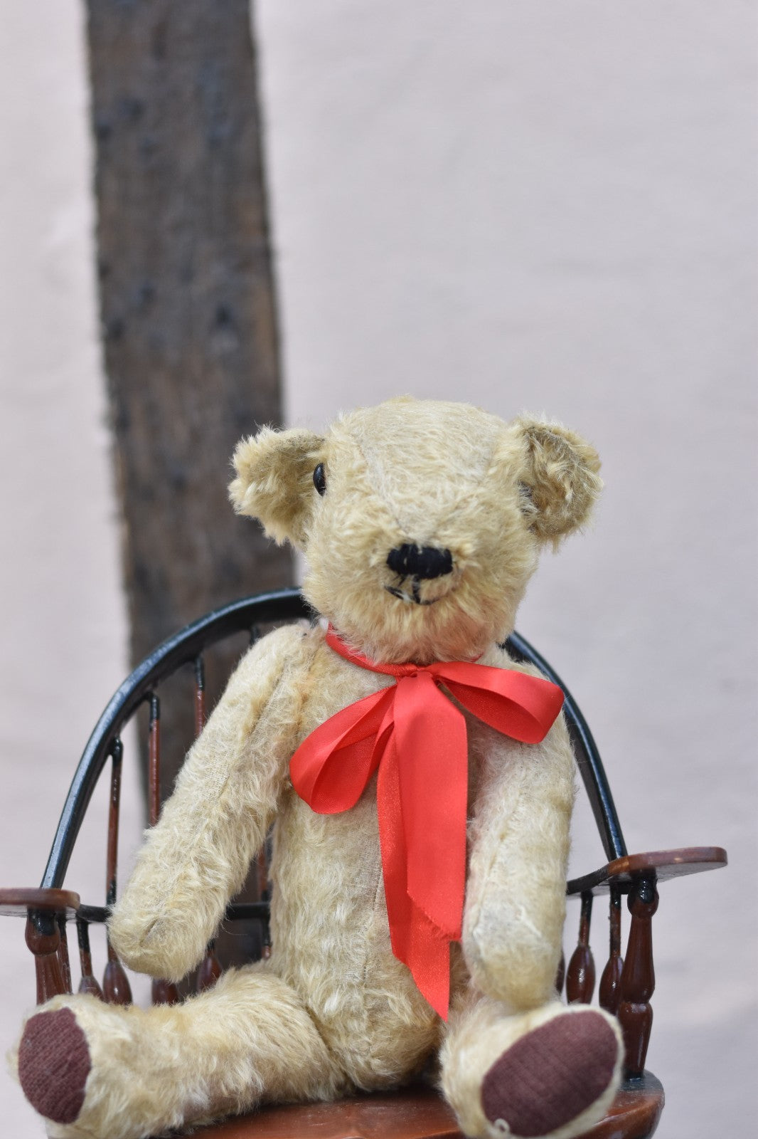 Vintage 1930s English Mohair Teddy Bear 38cm, Fully Jointed, Glass Eyes