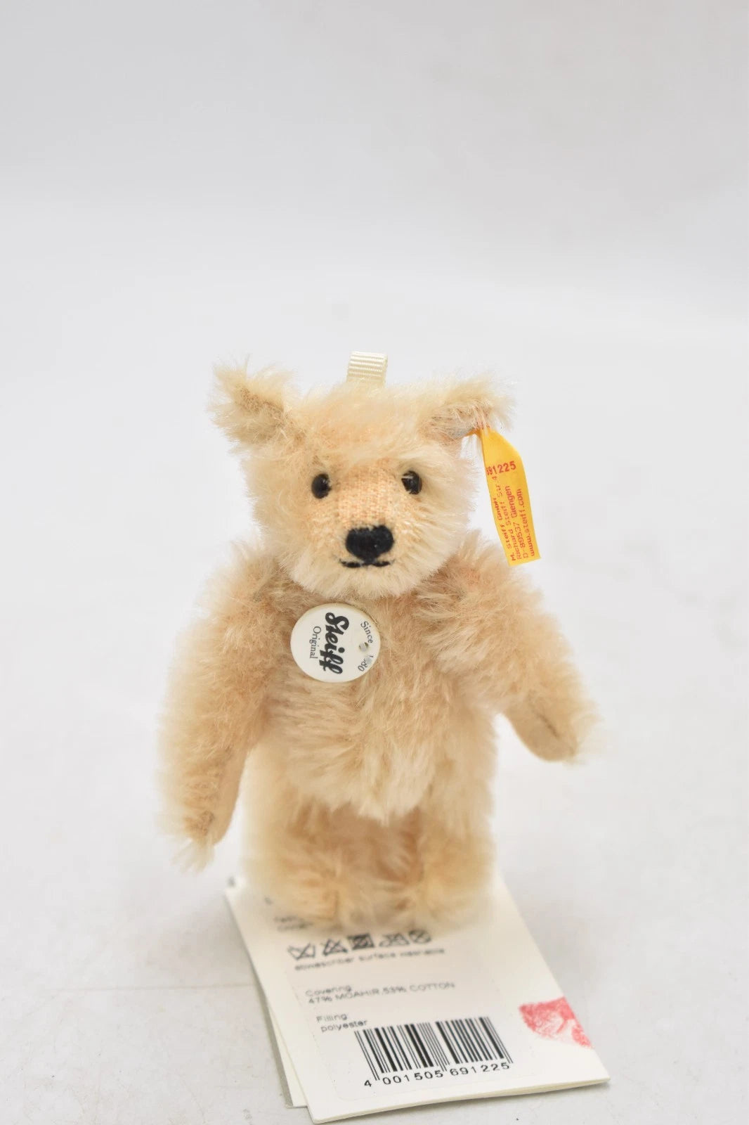Steiff 691225 Blonde Mohair Teddy Bear Jointed, Tagged 10cm
