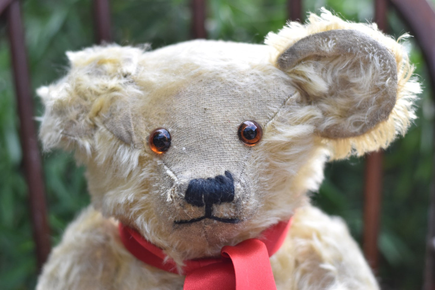 Vintage 1930s Large Mohair Teddy Bear 50cm, Fully Jointed, Glass Eyes, Kapok