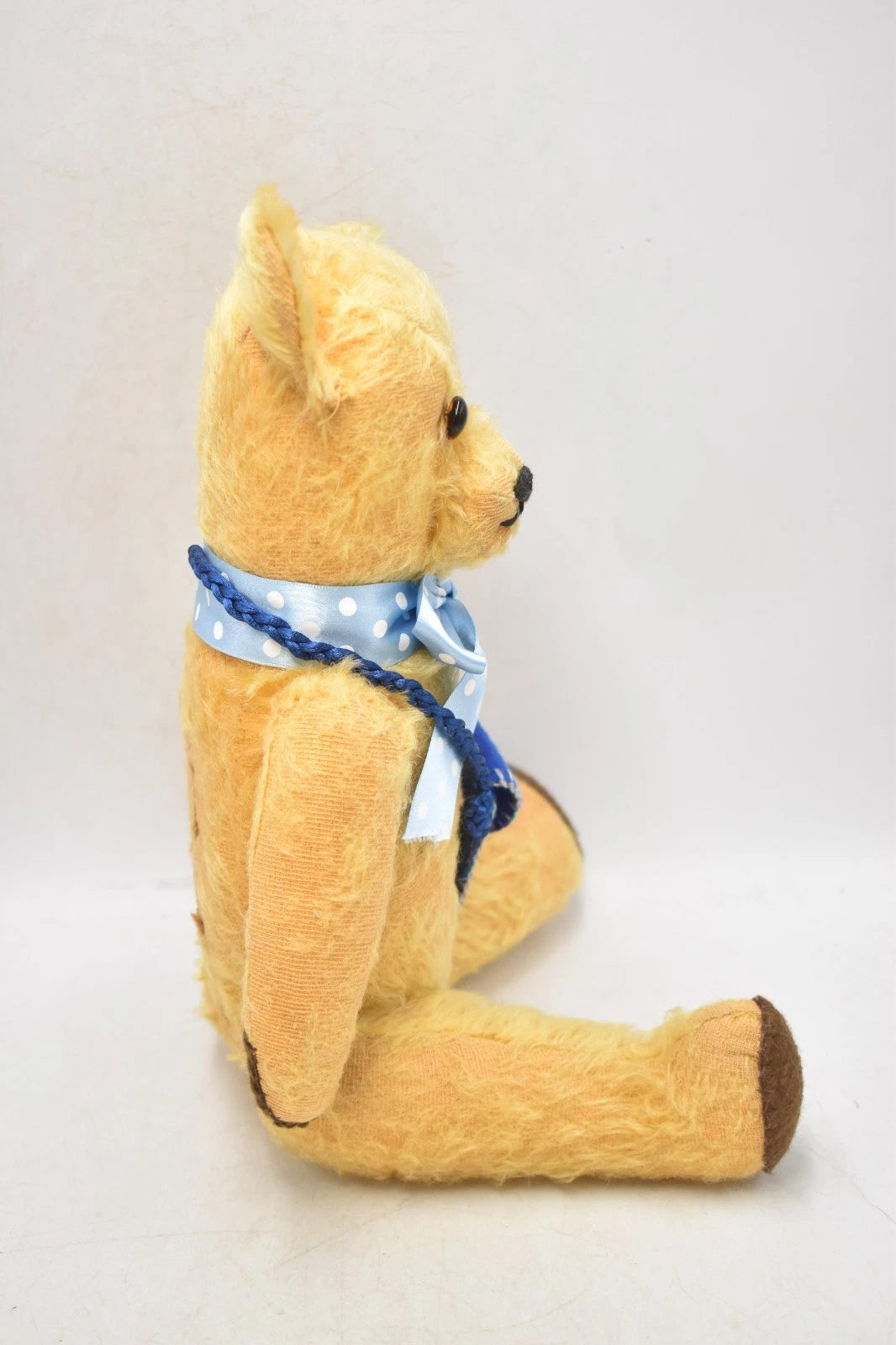 Vintage 1930s English Mohair Teddy Bear Golden 5-Way Jointed Glass Eyes 38cm