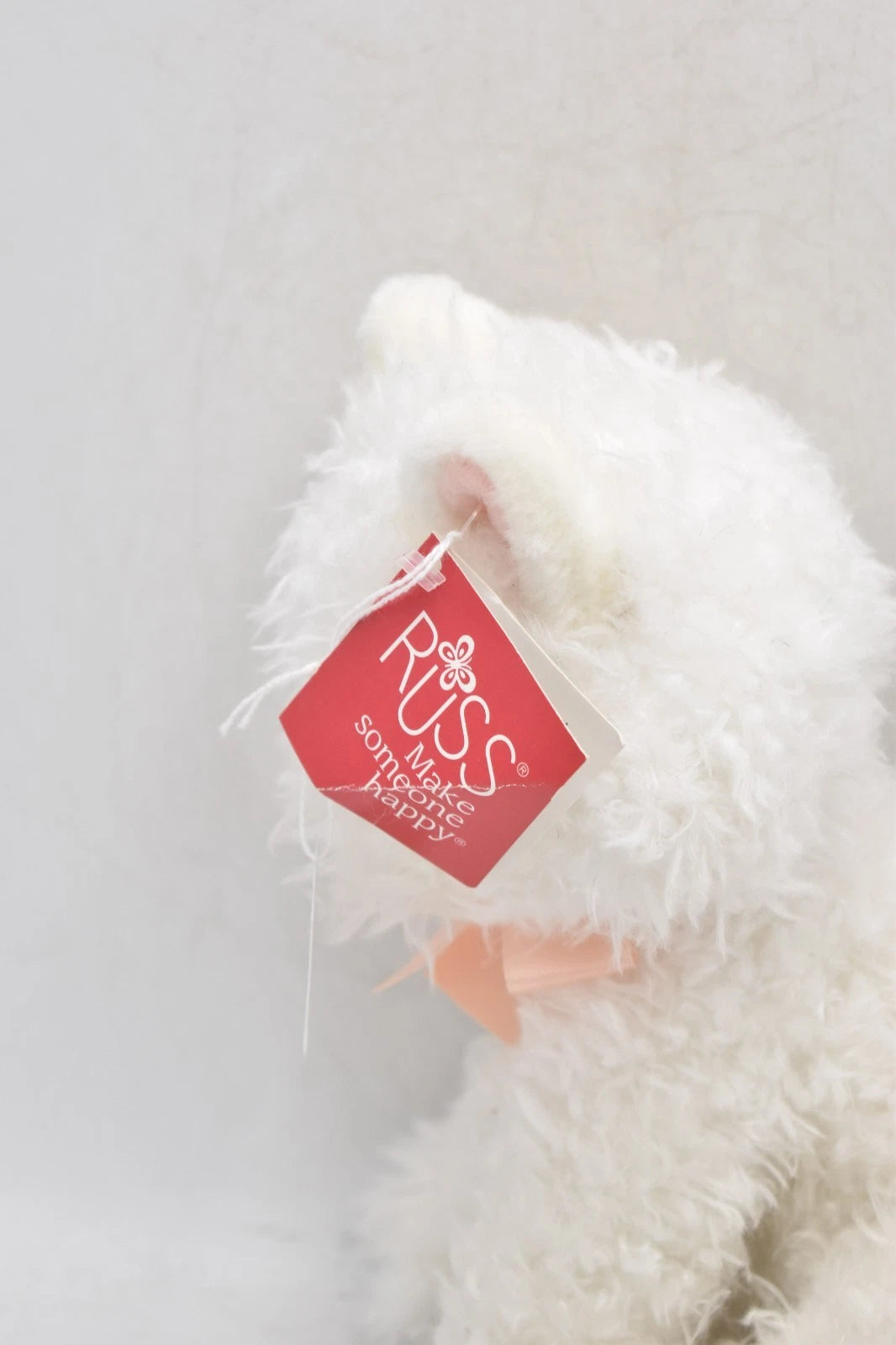 Russ Berrie Fuffi White Cat Teddy Bear – Retired Tagged Plush Soft Toy