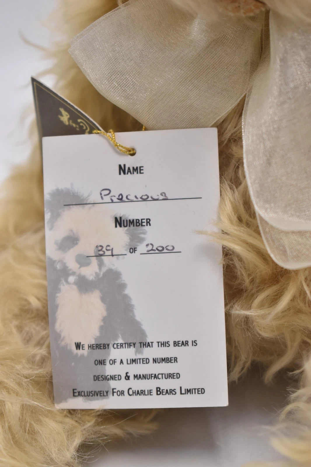 Charlie Bears Precious Isabelle Collection Limited Edition Mohair Tagged