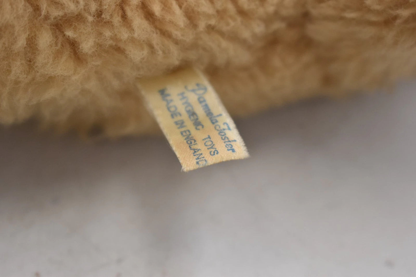 Vintage 1960s Pamela Foster Hygienic Toys White Plush Teddy Bear Tagged 26cm