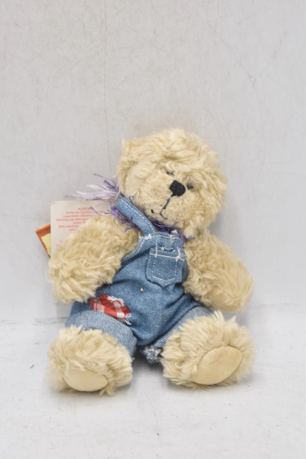 Russ Berrie Soft Plush Teddy Bear in Denim Overalls – Alice’s Bear Shop Tagged