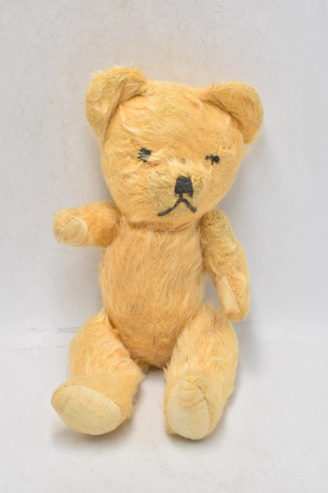 Vintage 1940s English Mohair Teddy Bear 28cm Fully Jointed Golden Antique