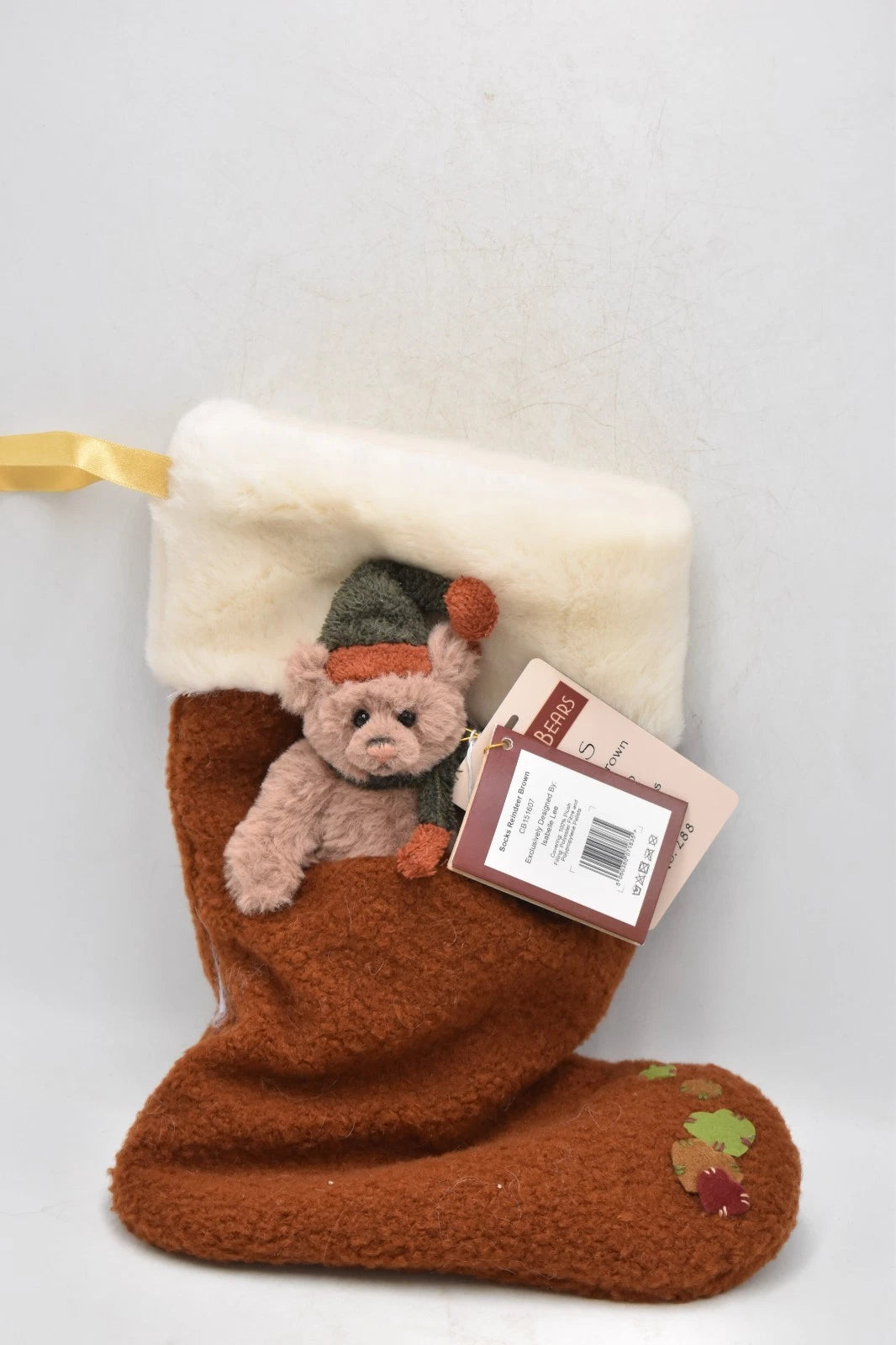 Charlie Bears Reindeer Brown Socks – Limited Edition Retired & Tagged
