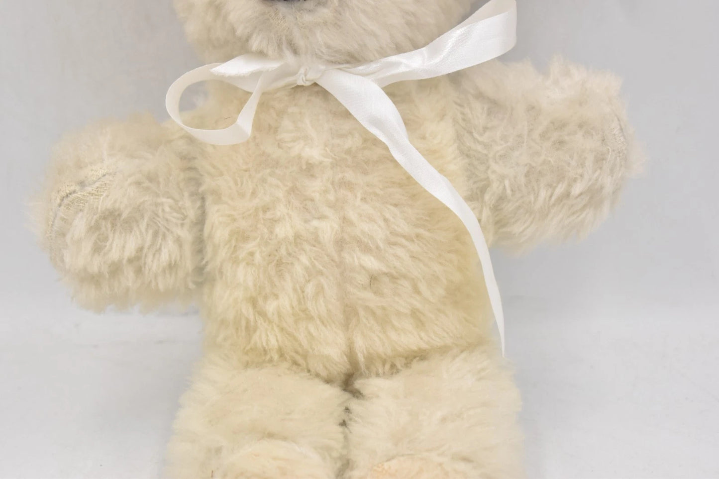 Vintage 1950s Pedigree Two-Tone Teddy Bear – 30cm – White & Blue – With Label