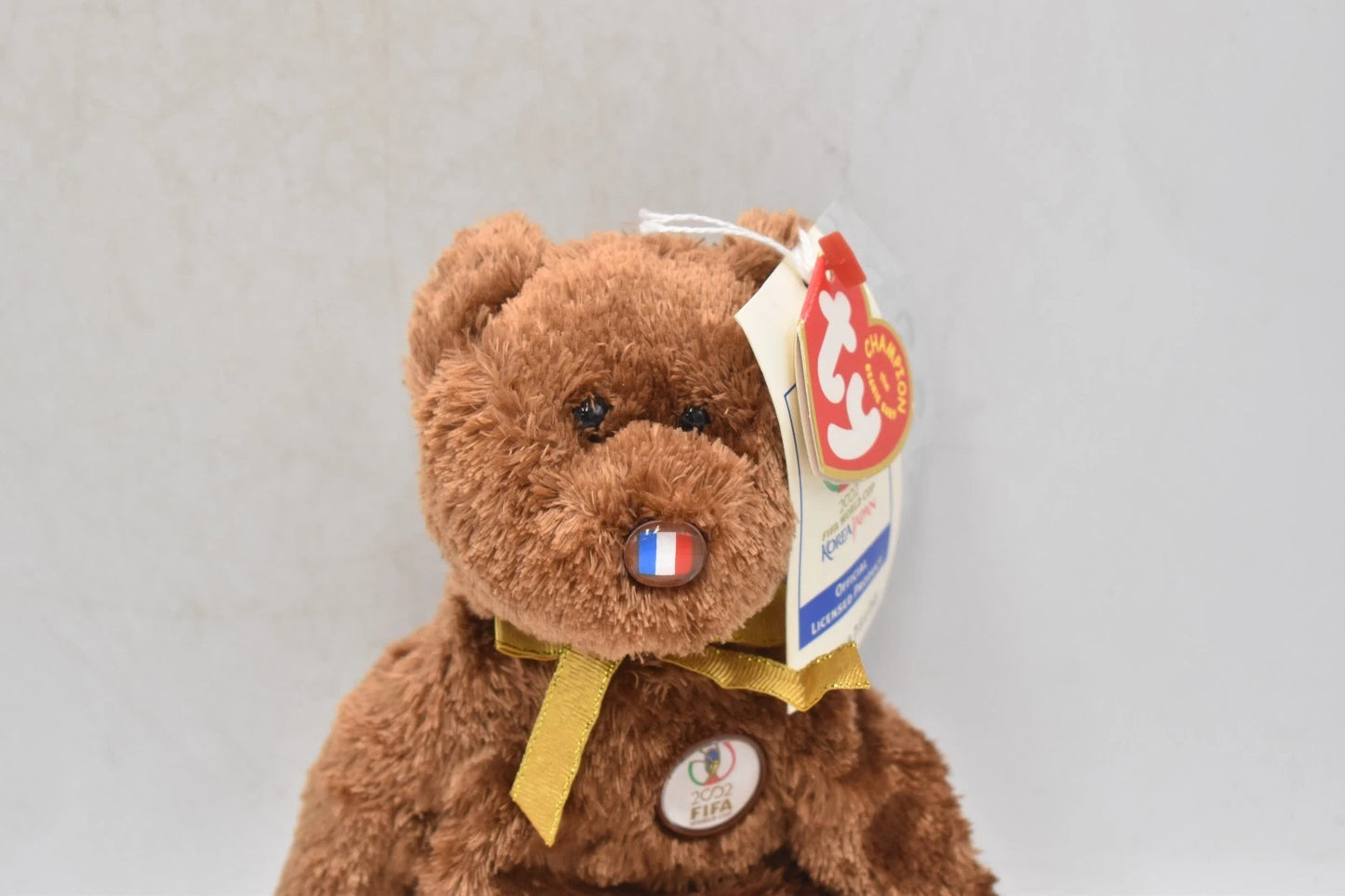 TY Beanie Baby 2002 FIFA World Cup Teddy Bear Champion France Tagged Retired