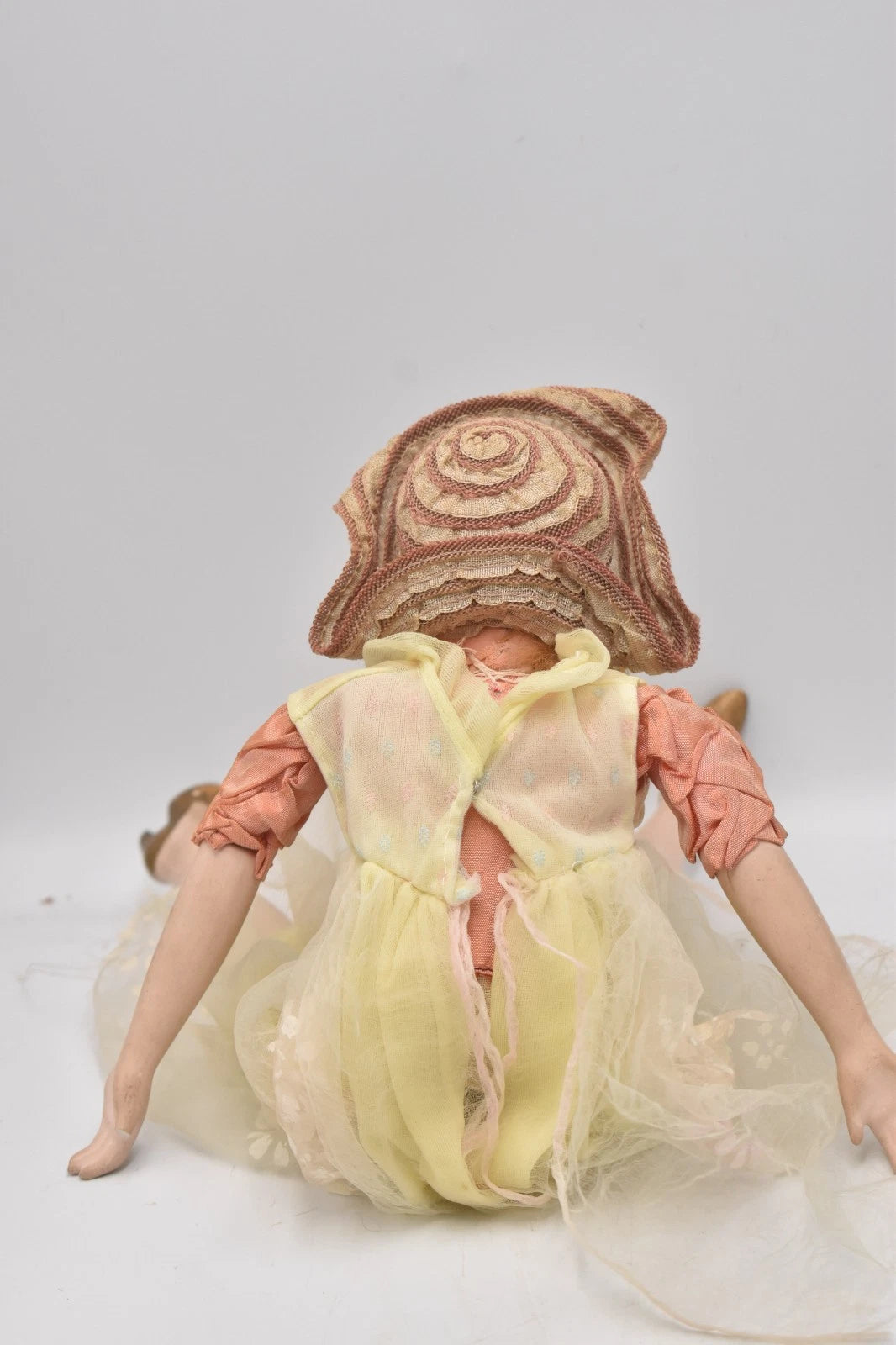 Antique French Boudoir Doll Vintage 1920s 1940s Cloth Face Original Outfit 44cm
