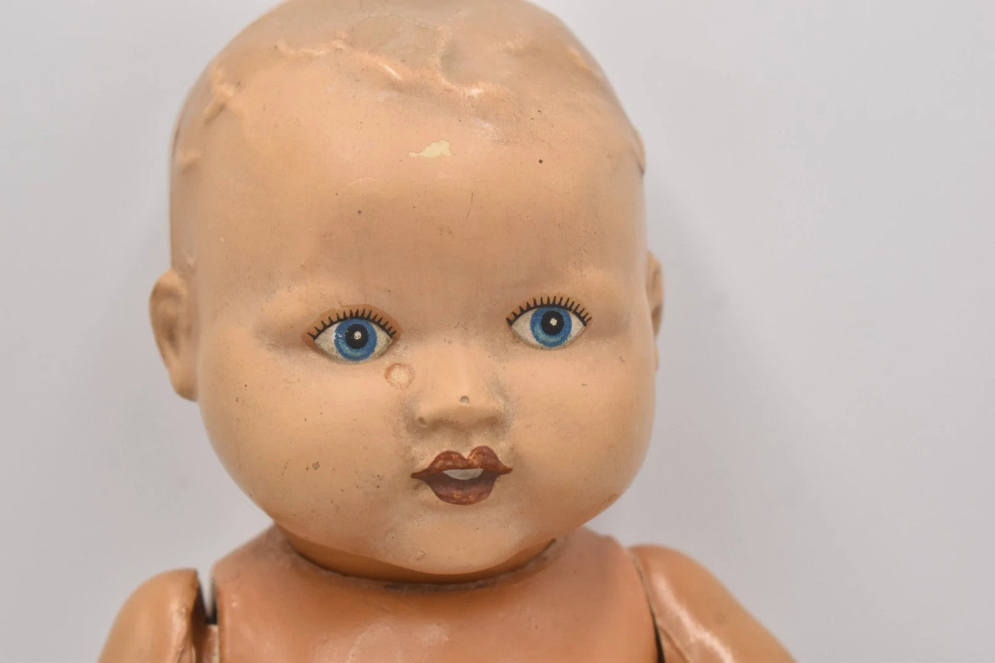 Antique 1930s Composition Doll Hand Painted 36cm Vintage Collectable Doll