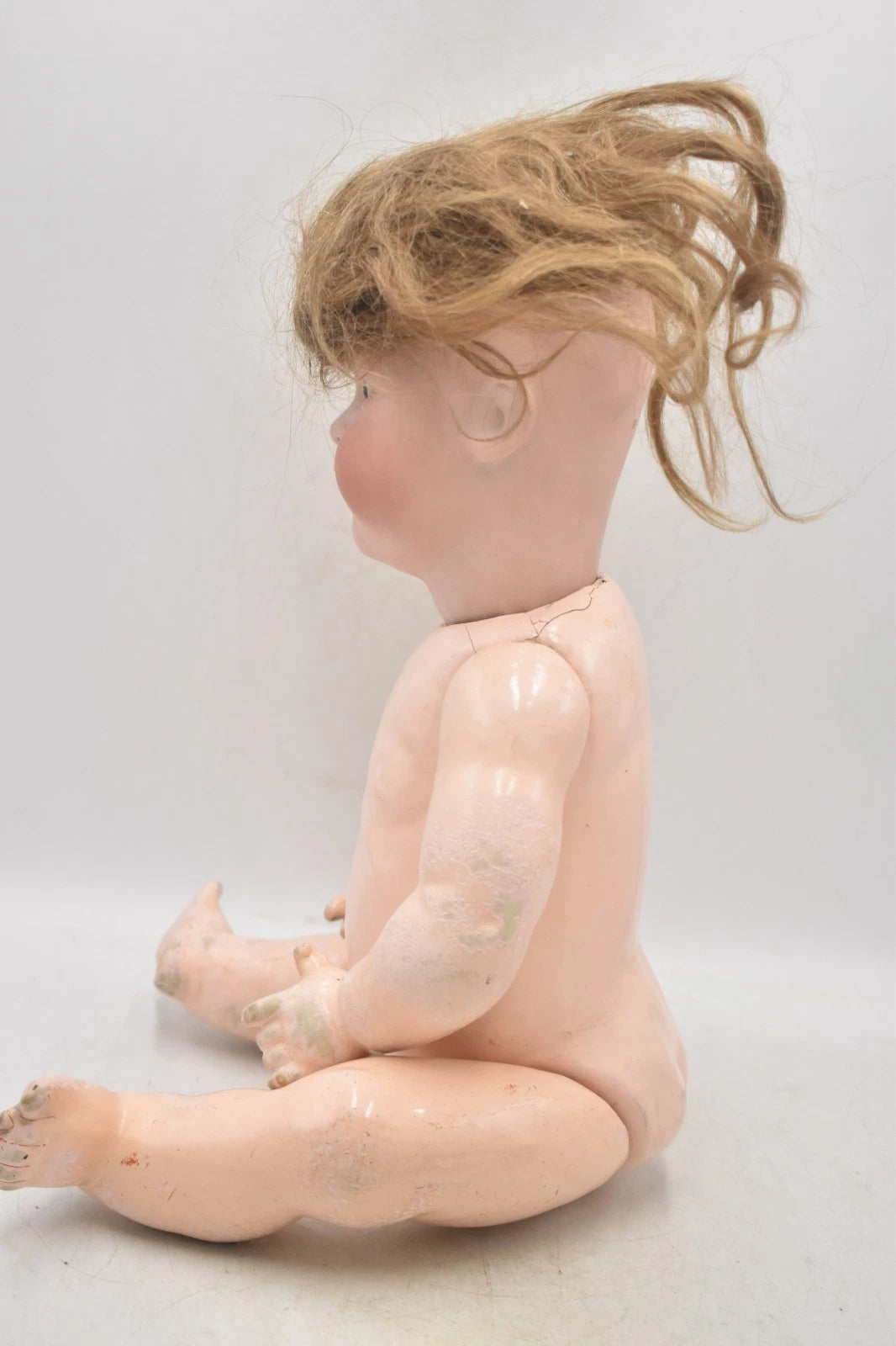 Antique German Bisque Head Baby Doll Franz Schmidt 1295 Sleepy Eyes 42cm