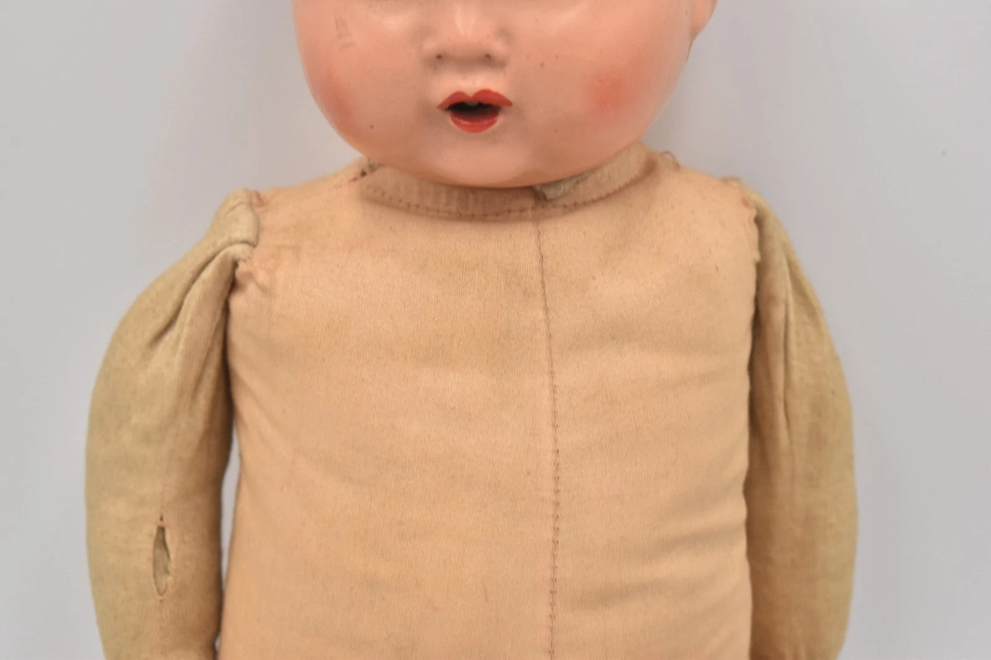 Antique 1930s Made in England Composition Doll Hand Painted 40cm Collectable