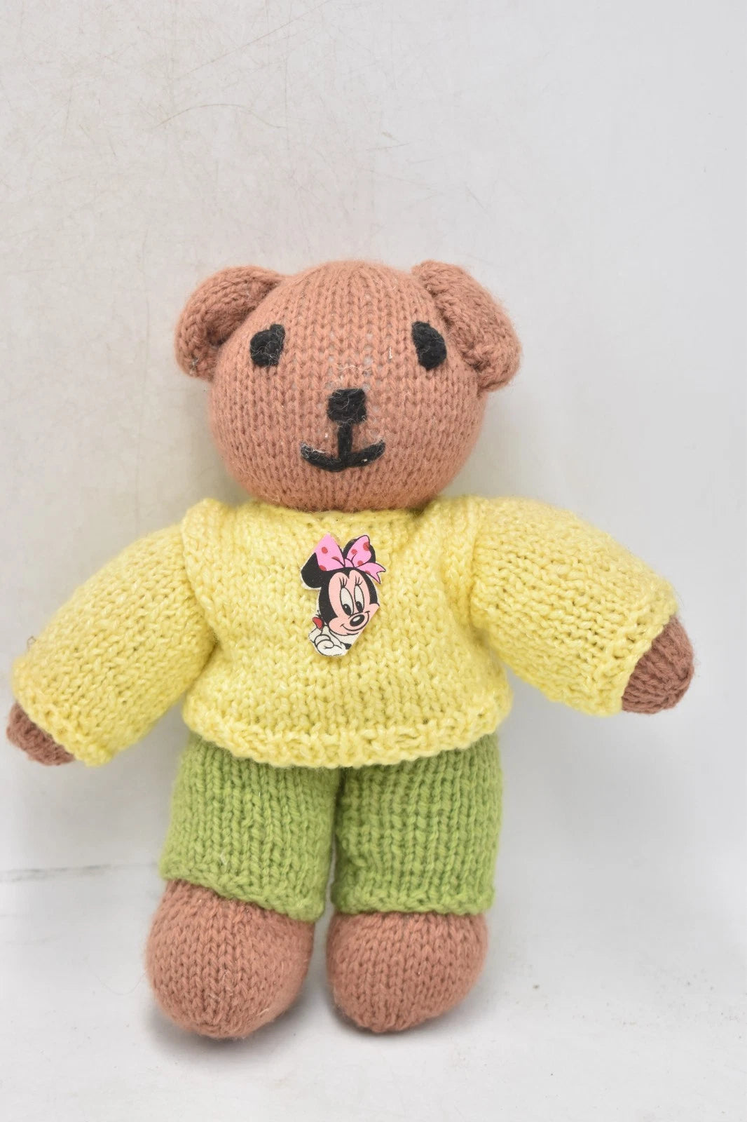 Vintage 1970s Handmade Knitted Teddy Bear 20cm