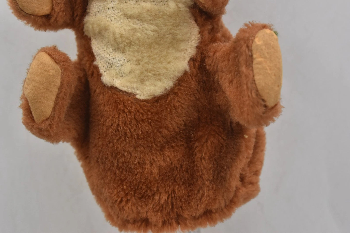 Vintage 1960s English Brown Mohair Teddy Bear Hand Puppet 20cm Glass Eyes