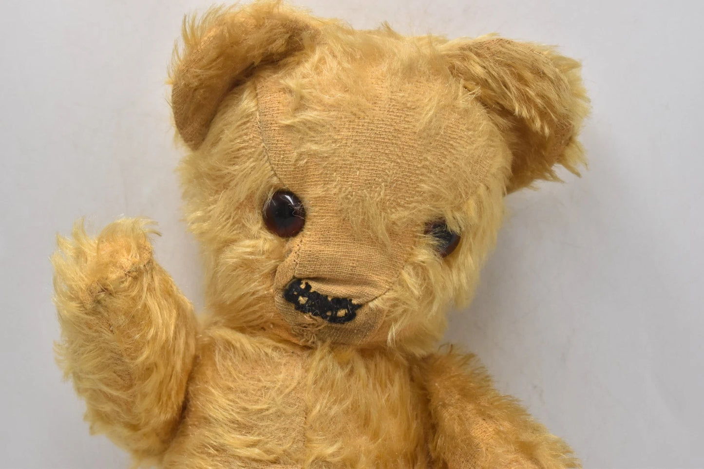 1940s Tara Toys Mohair Vintage Teddy Bear Fully Jointed Glass Eyes 46cm