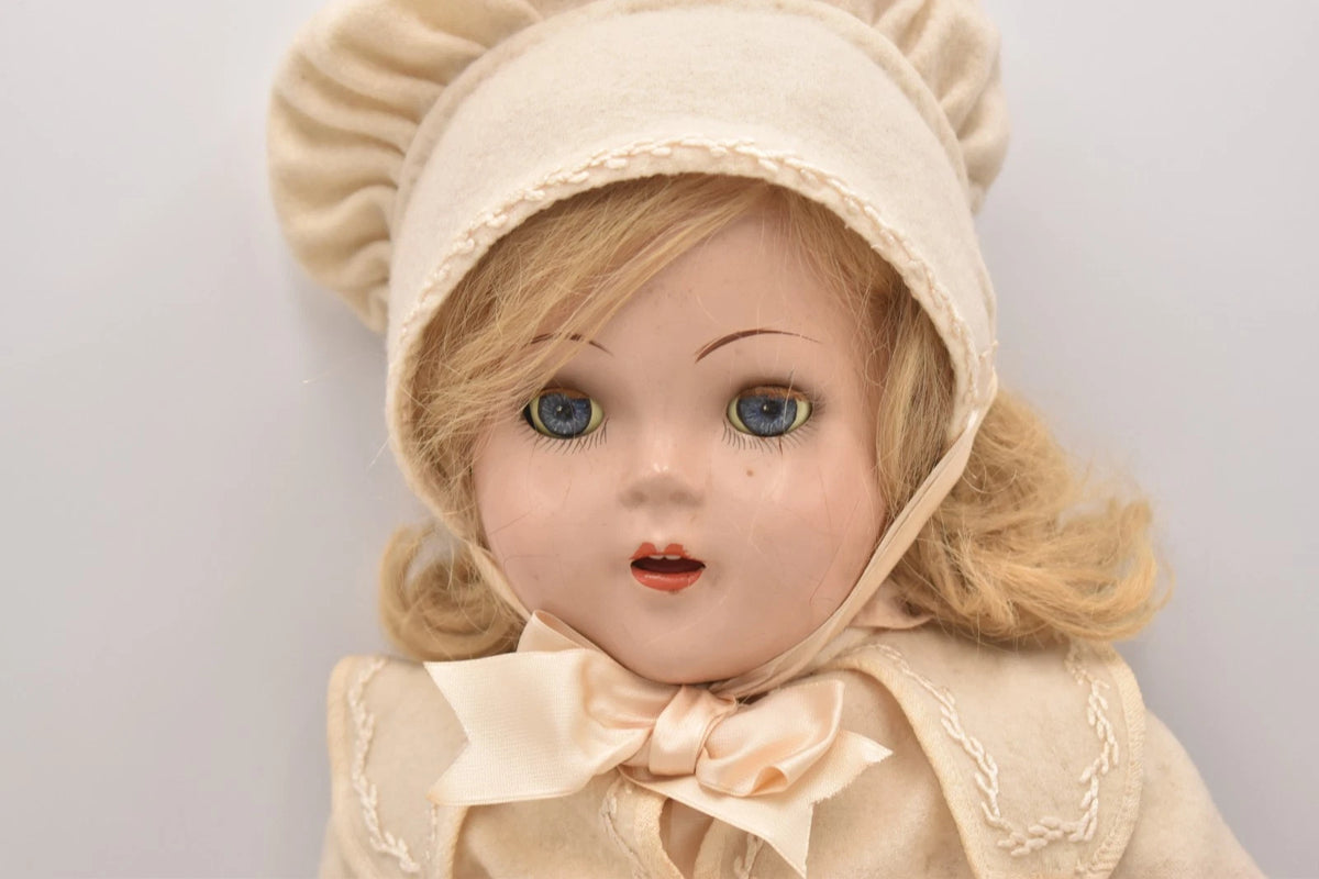 Vintage 1930s Large Composition Doll Sleeping Blinking Eyes Original Outfit 55cm