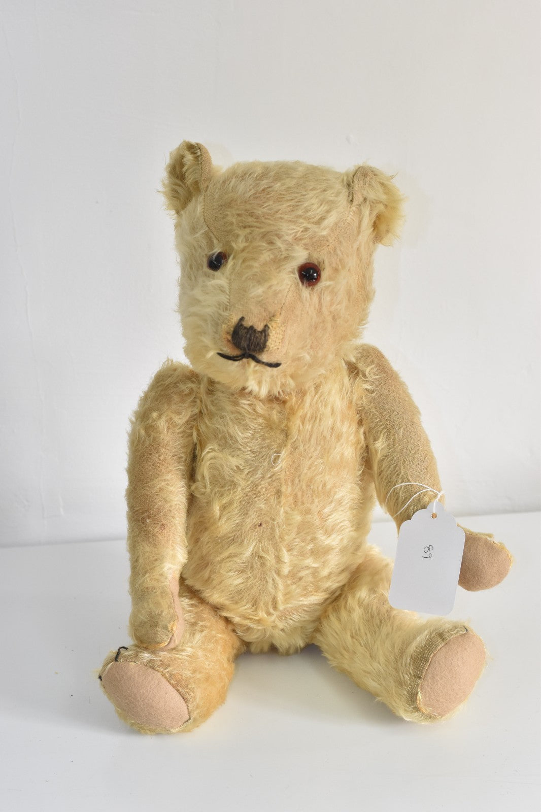 Vintage 1930s Chiltern Hugmee Mohair Teddy Bear Fully Jointed, Glass Eyes, 46cm