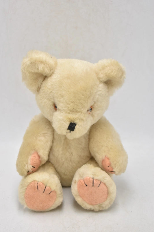 Vintage 1960s Beige Jointed Teddy Bear 25cm