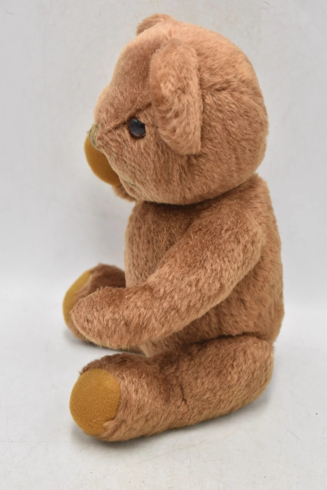 Vintage 1980s Brown Plush Teddy Bear 5-Way Jointed 24cm Sitting 31cm Standing
