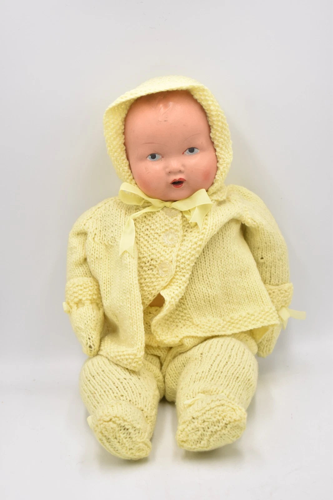 Antique 1930s Made in England Composition Doll Hand Painted 40cm Collectable