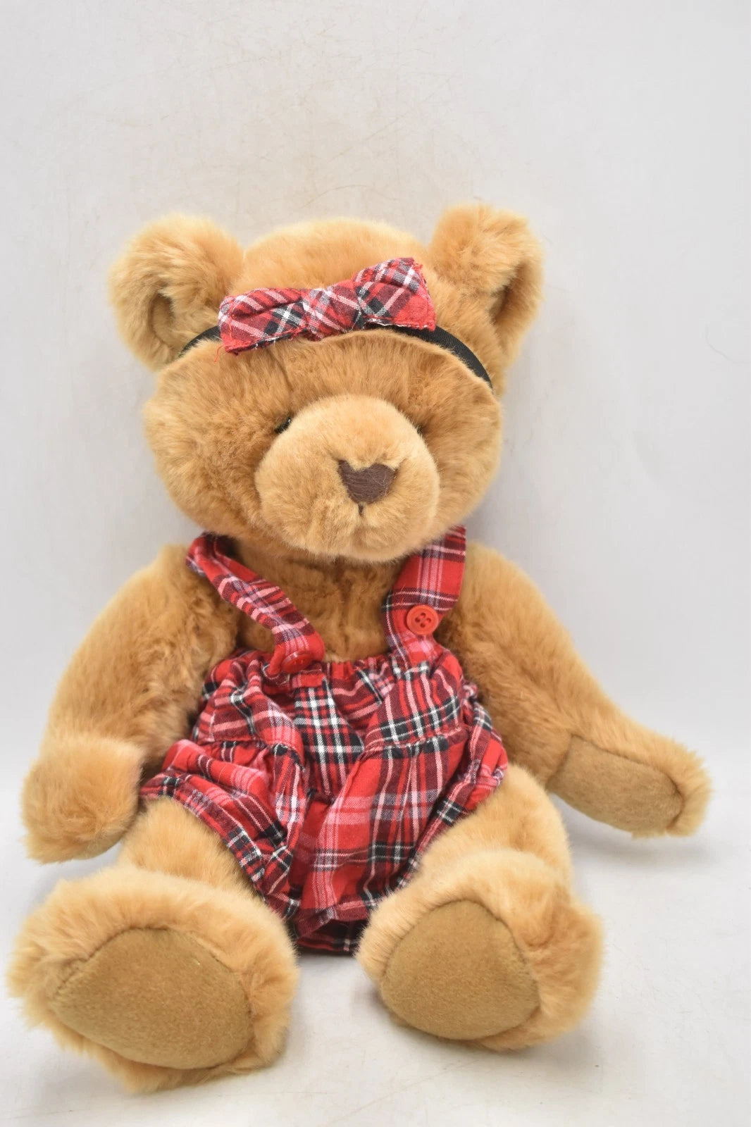 Avent Brown Plush Bear in Tartan Dress 33cm Soft Toy Plush Teddy Bear