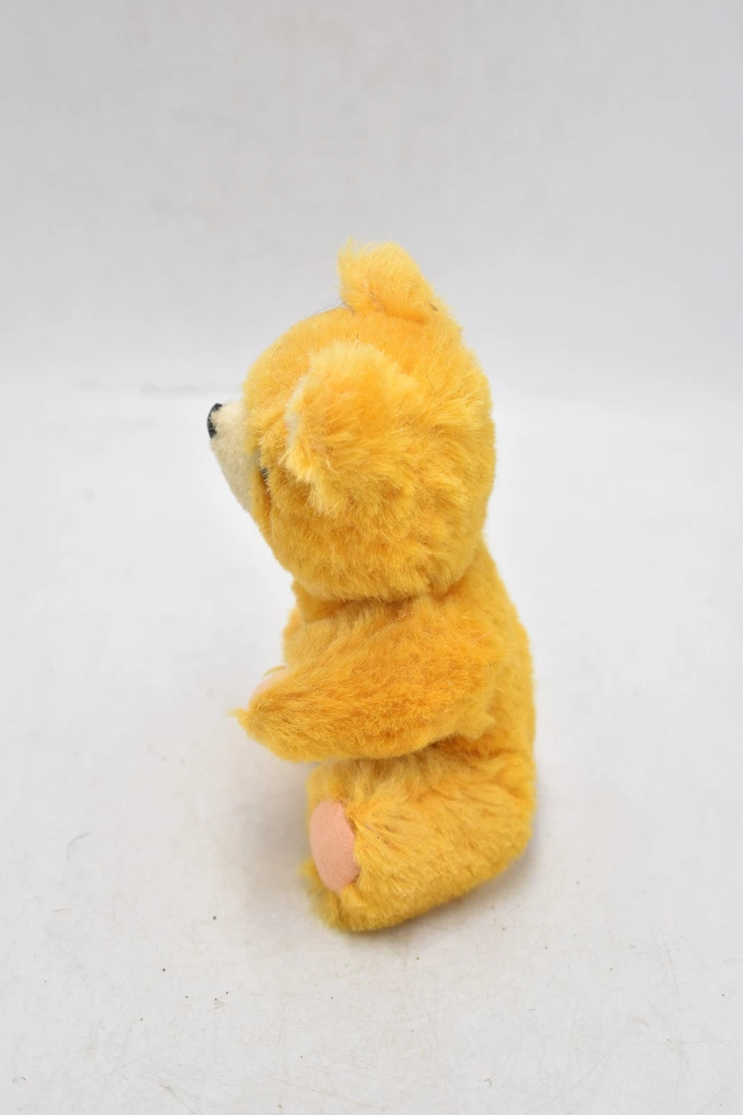 Vintage 1960s Shanghai Doll Factory Yellow Wool Plush Teddy Bear with Tongue
