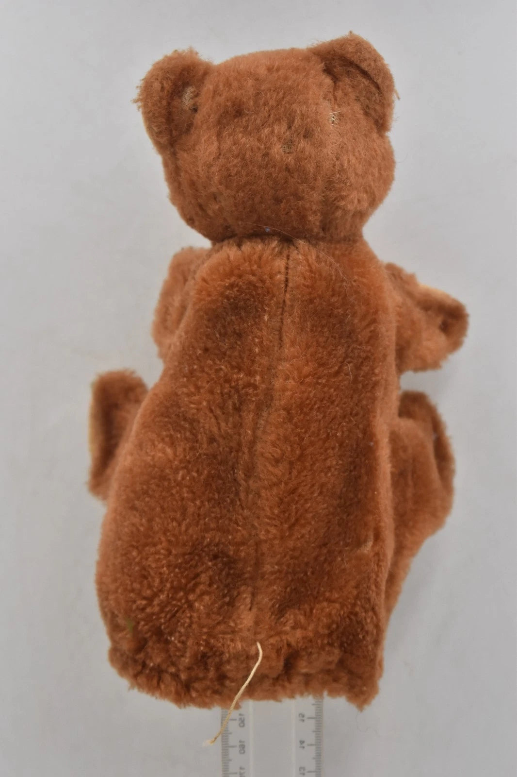 Vintage 1960s English Brown Mohair Teddy Bear Hand Puppet 20cm Glass Eyes