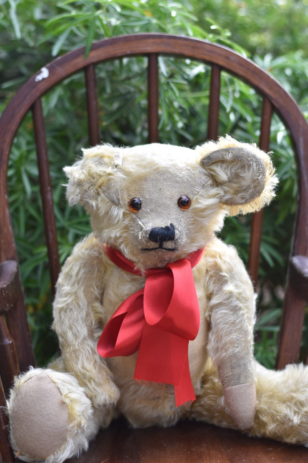 Vintage 1930s Large Mohair Teddy Bear 50cm, Fully Jointed, Glass Eyes, Kapok