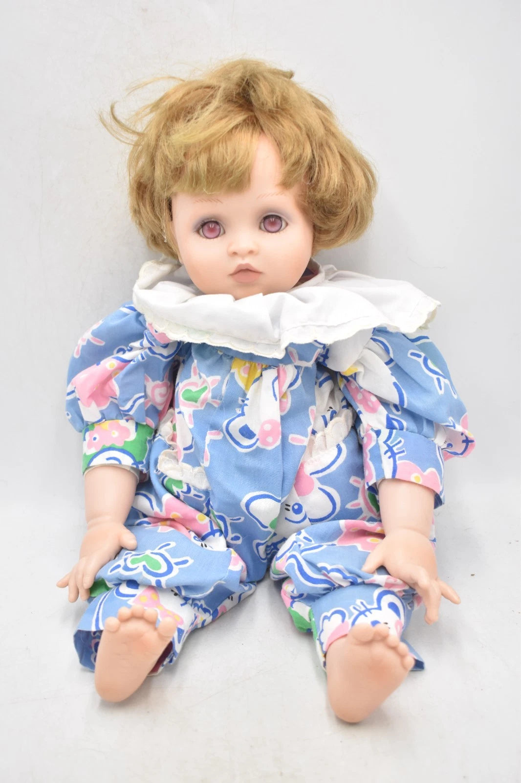 Vintage Haunted Creepy Horror Doll Pink Red Eyes Life Like Halloween Figure 44cm