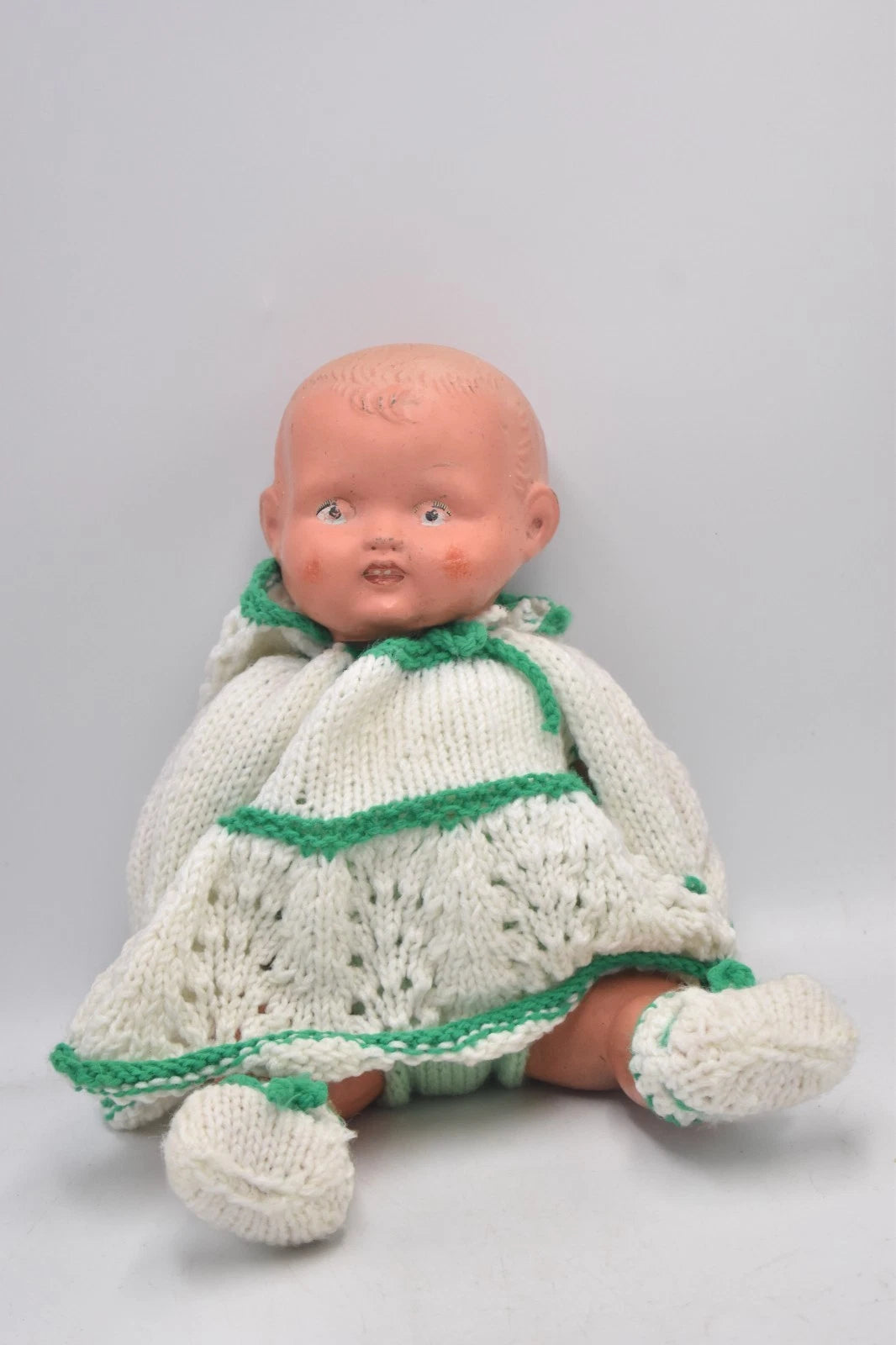Vintage 1920s 1930s Composition Doll Marked JP Hand Painted 35cm Collectable