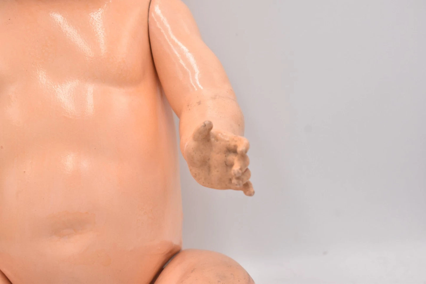 Antique 1930s AS Germany Bisque Head Doll Sleepy Eyes Composition Body 50cm