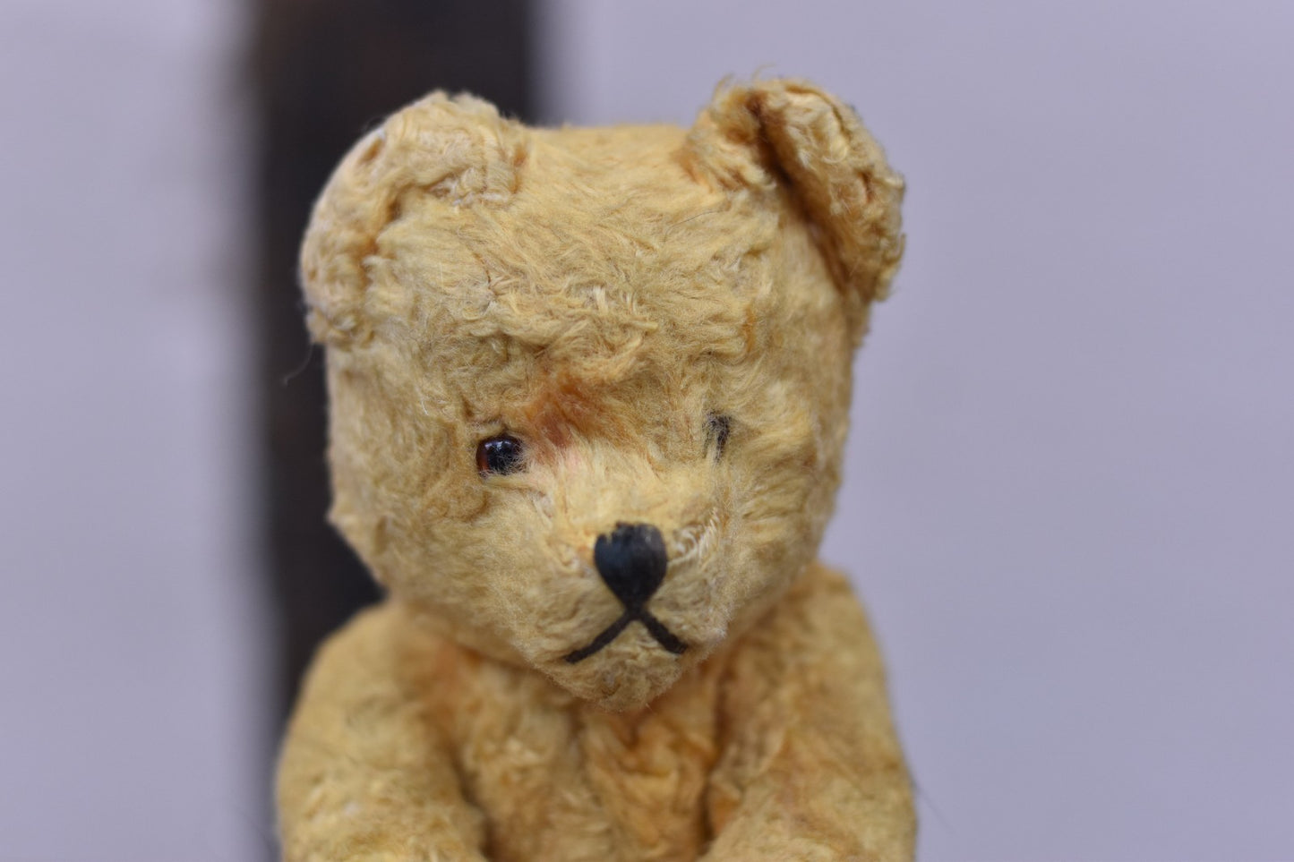 Vintage 1950s European Silk Plush Teddy Bear Fully Jointed, 22cm, Collectible