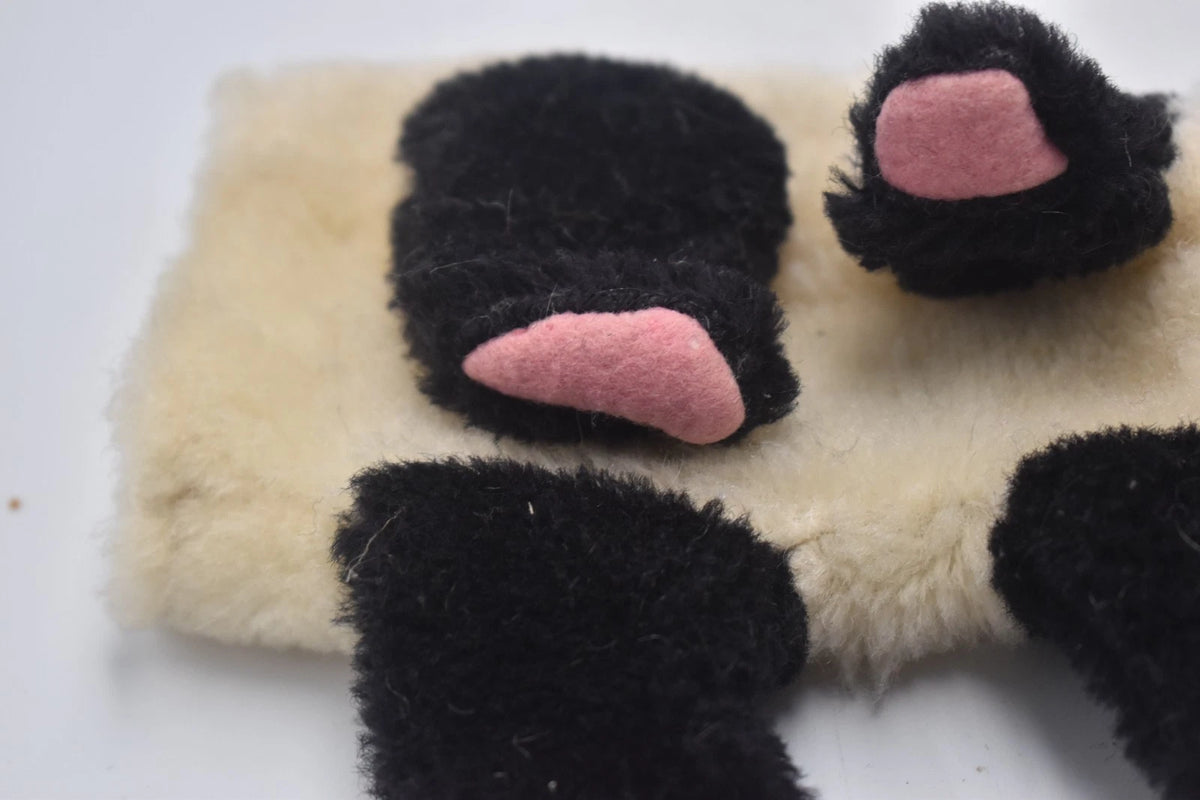 Vintage 1950s Mohair Panda Bear Hand Puppet Sooty Soo Style Collectable 24cm