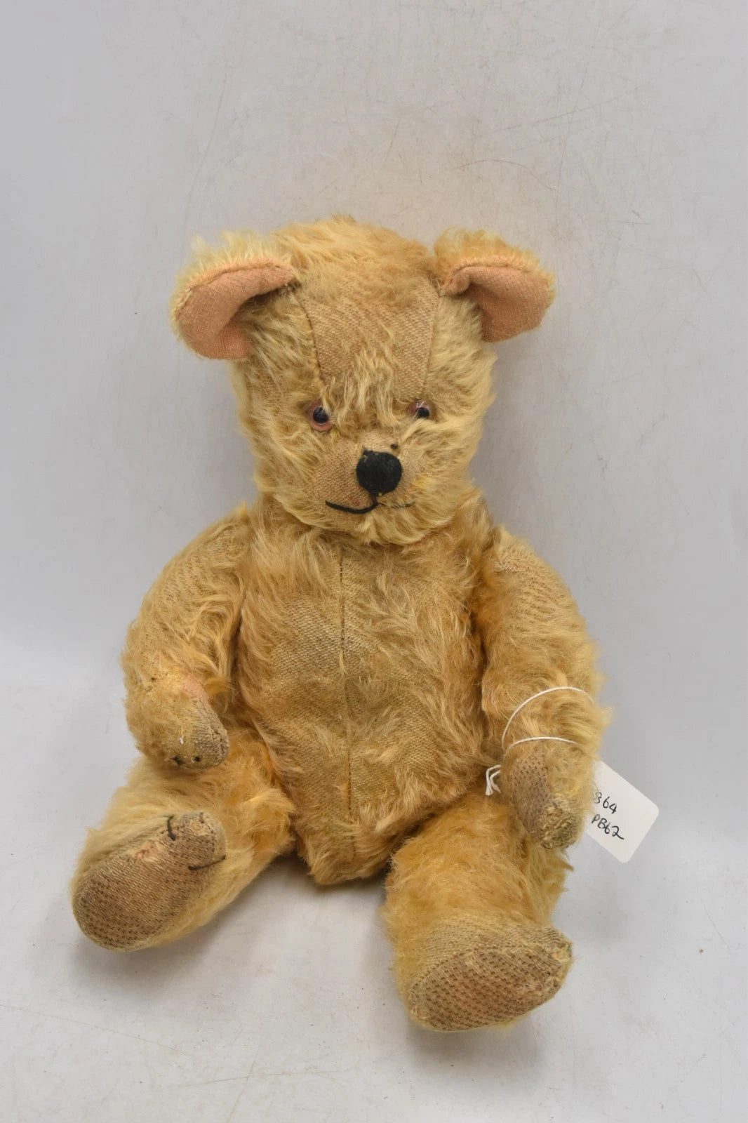 Antique 1920s German Mohair Teddy Bear Fully Jointed Glass Eyes 32cm Collectable