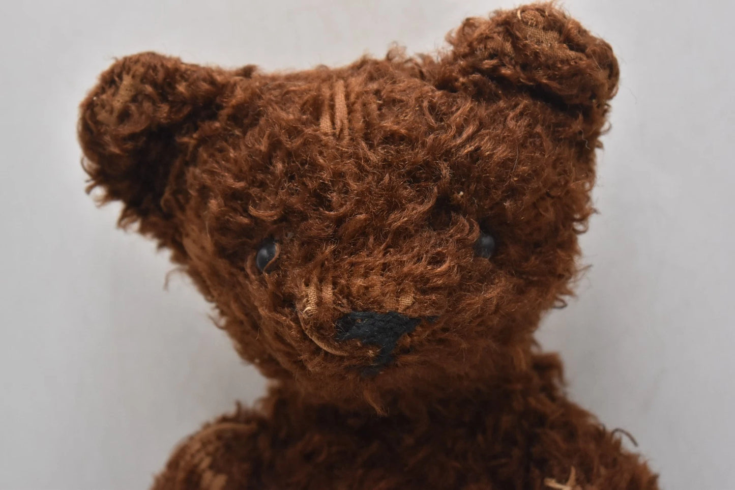 Antique American Mohair Teddy Bear Black Boot Button Eyes Fully Jointed 44cm