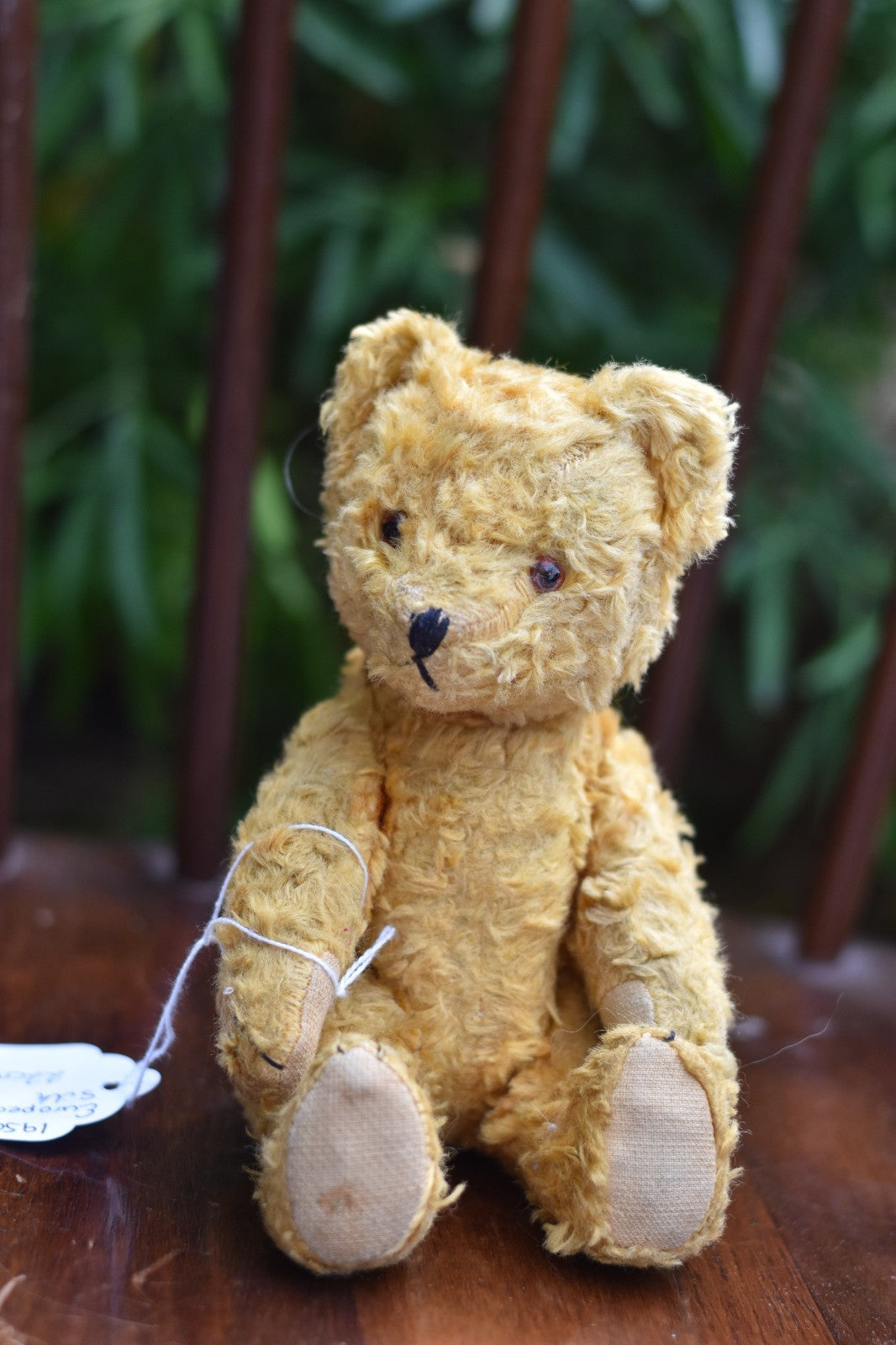 Vintage 1950s European Silk Plush Teddy Bear Fully Jointed, 22cm, Collectible
