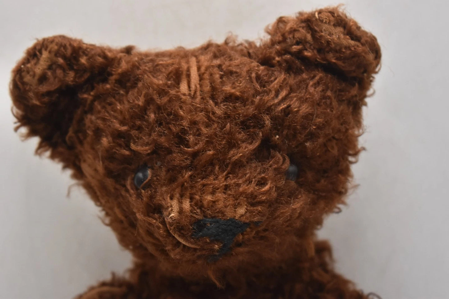 Antique American Mohair Teddy Bear Black Boot Button Eyes Fully Jointed 44cm