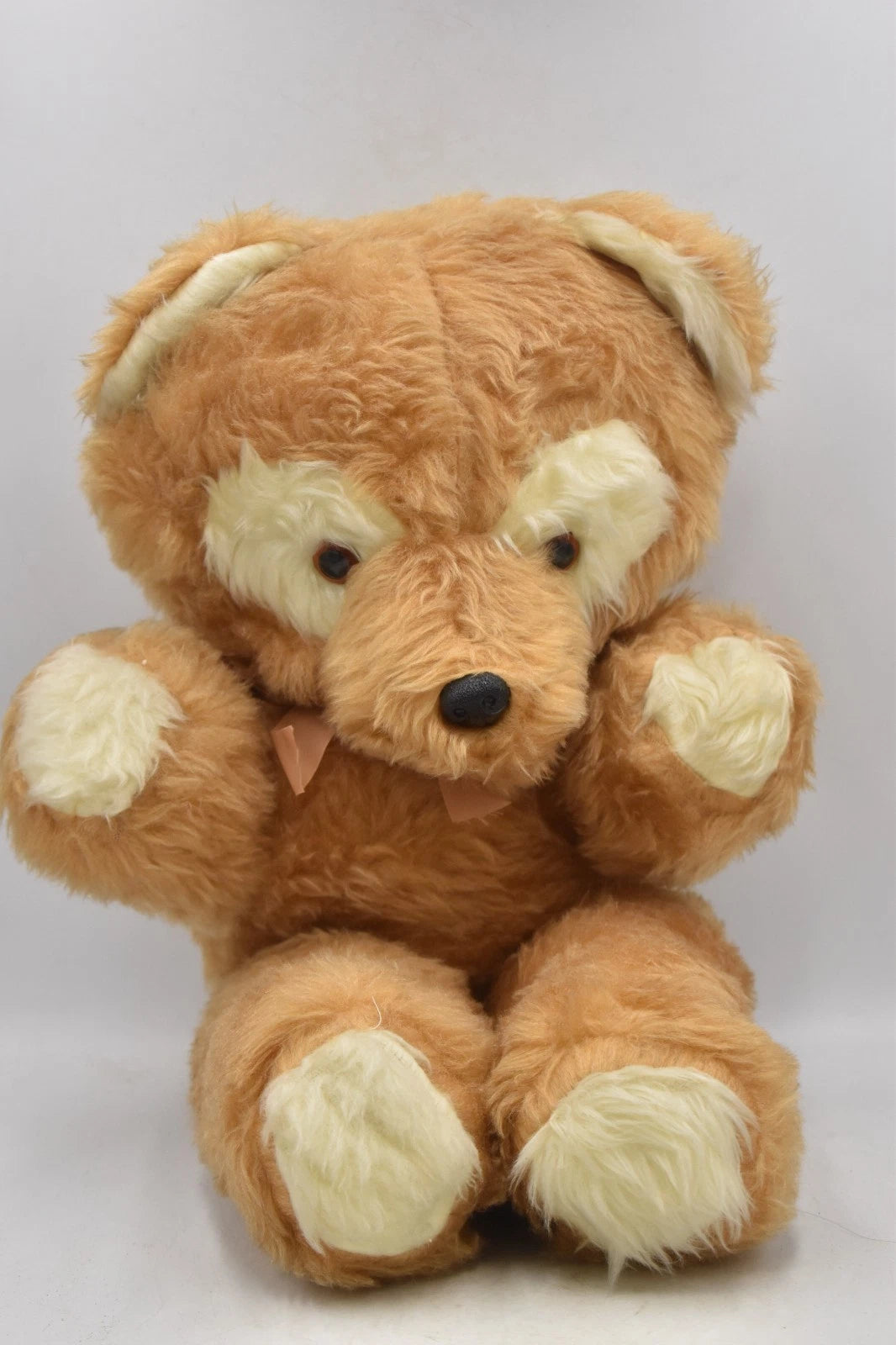 Vintage 1970s Large Teddy Bear Plush Soft Toy Moulded Nose 52cm Retro